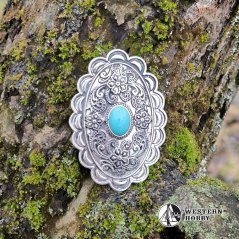 Westernová spona na šátek s tyrkysem