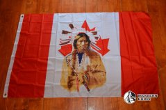 Kanadská vlajka s indiánem