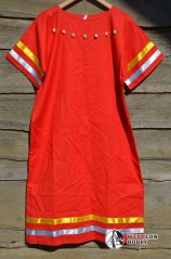 Dívčí látkové šaty červené