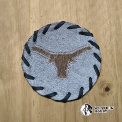 Kožený podtácek - longhorn