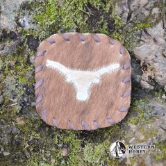Kožený podtácek - longhorn