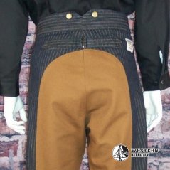 Kalhoty Denim Stripe/Tan Saddle Seat