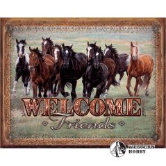 Plechová cedule Horses