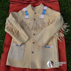 Traperská kožená bunda s výšivkou