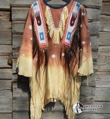 Kožená košile s vyšívanými pásy