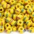 Žluté korálky s pruhy - 50ks