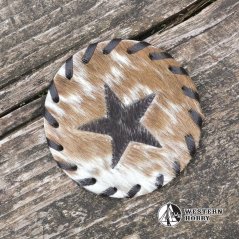 Kožený podtácek kulatý - star