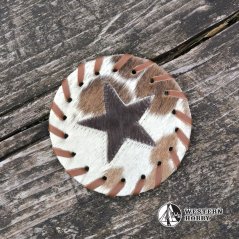 Kožený podtácek kulatý - star