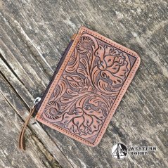 Kožená peněženka s květy