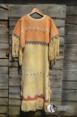 Kožené indiánské šaty s výšivkou