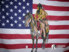 Vlajka USA s indiánem