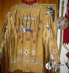 Kožený indiánský kabát