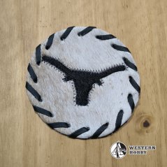 Kožený podtácek - longhorn
