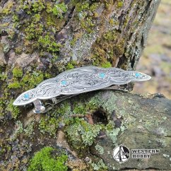 Westernová spona do vlasů s tyrkysovými detaily