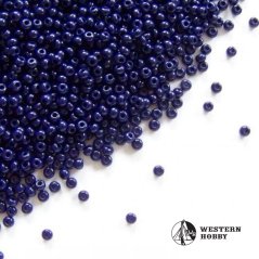 Tmavě modré korálky transparentní - rokajl 50g