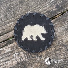 Kožený podtácek - medvěd