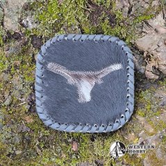 Kožený podtácek - longhorn