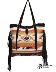 Dámská taška Monterrey brown s třásněmi