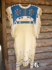 Indiánské šaty kožené s výšivkou