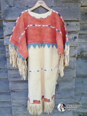 Kožené indiánské šaty s výšivkou