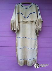 Indiánské šaty kožené s výšivkou